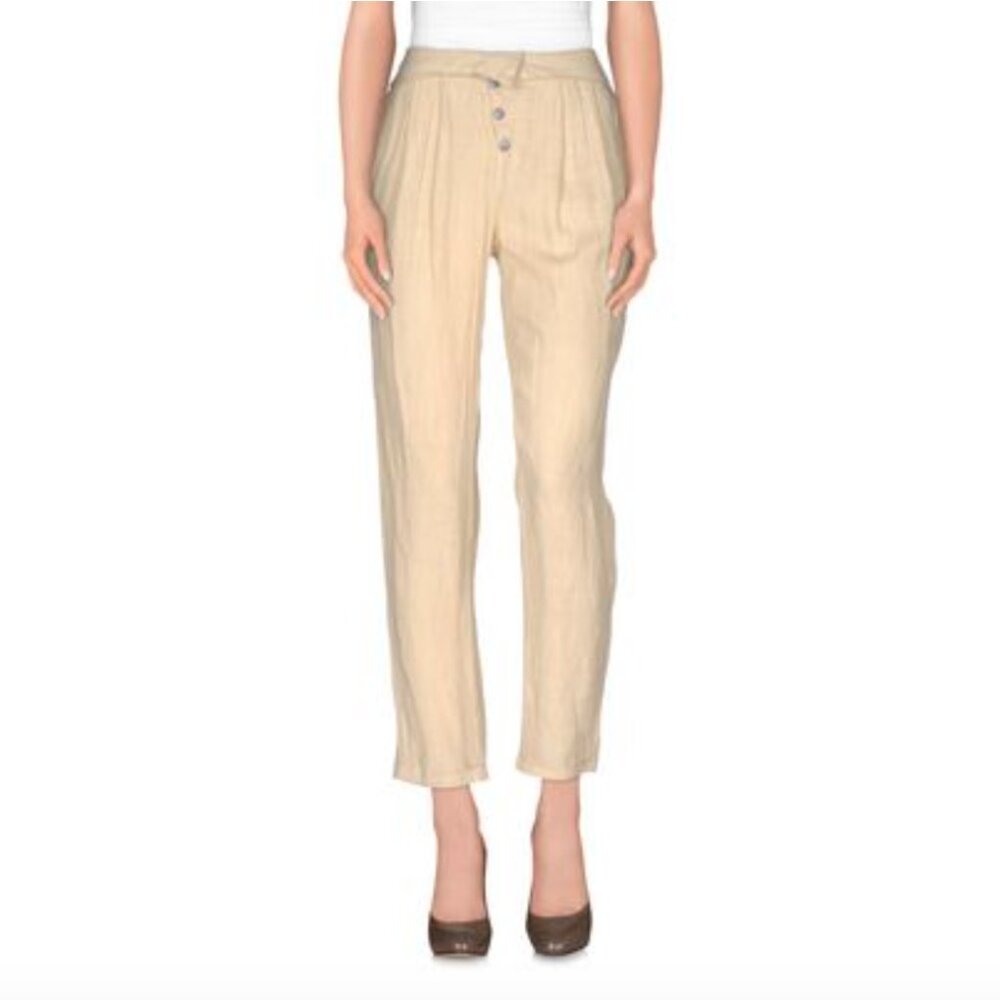 NWOT Ottod'Ame - 100% Linen Pants in Parchment - Size 46/L IT (fits U.S. 10)